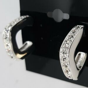 Joan Rivers Silver and Faux Crystal Earrings for Any Outfit! NWT